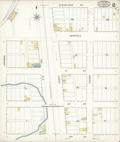 Sanborn Fire Insurance Map from Sumas, Whatcom County, Washington (1892), Sheet #0002 - Complete Map Set gallery image, historic Sanborn map, vintage wall art, Washington Washington