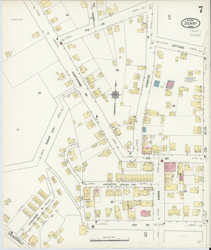 Sanborn Fire Insurance Map from Derby, New Haven County, Connecticut (1912), Sheet #0007 - Complete Map Set gallery image, historic Sanborn map, vintage wall art, Connecticut Connecticut