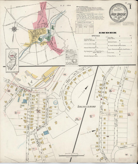 Sanborn Fire Insurance Map from High Bridge, Hunterdon County, New Jersey. (1943) – Historic Sanborn Fire Insurance Map Print