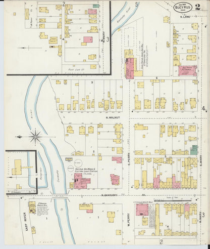 Sanborn Fire Insurance Map from Bucyrus, Crawford County, Ohio (1903), Sheet #0002 - Historic Sanborn Fire Insurance Map Print, vintage old map wall art, antique decor, genealogy gift, Ohio Ohio map