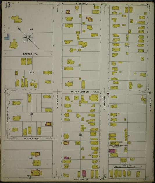 Sanborn Fire Insurance Map from Madison, Dane County, Wisconsin (1908), Sheet #0013 - Historic Sanborn Fire Insurance Map Print, vintage old map wall art, antique decor, genealogy gift, Wisconsin Wisconsin map