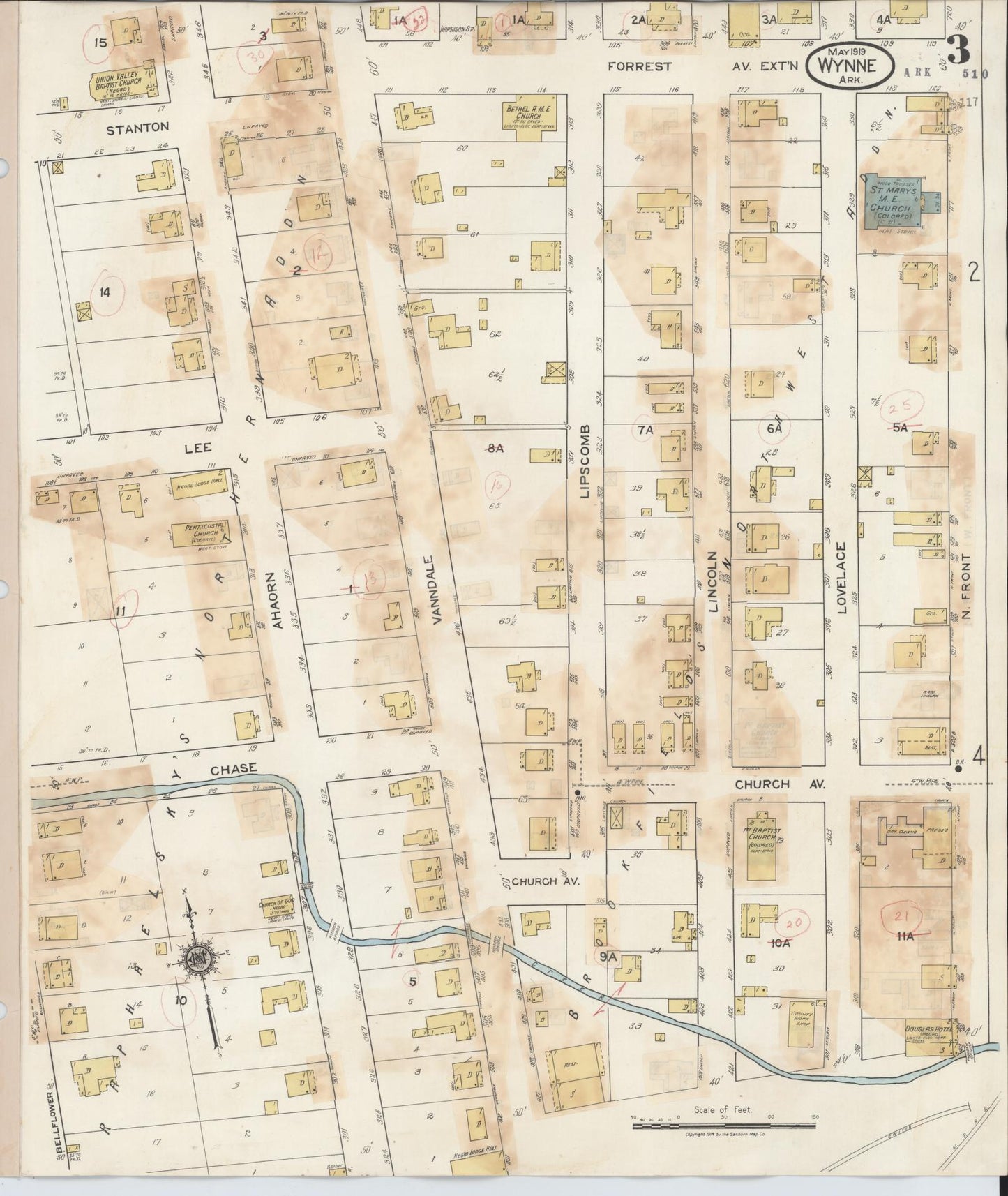 Sanborn Fire Insurance Map from Wynne, Cross County, Arkansas (1945), Sheet #0003 - Complete Map Set gallery image, historic Sanborn map, vintage wall art, Arkansas Arkansas