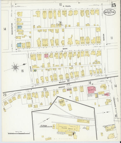 Sanborn Fire Insurance Map from Bridgeton, Cumberland County, New Jersey (1908), Sheet #0015 - Complete Map Set gallery image, historic Sanborn map, vintage wall art, New Jersey New Jersey