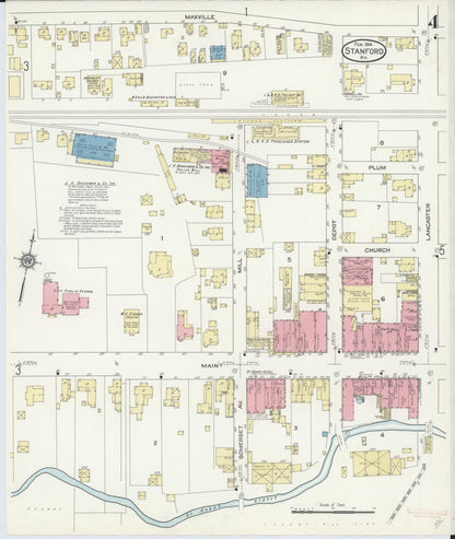 Sanborn Fire Insurance Map from Stanford, Lincoln County, Kentucky (1914), Sheet #0004 - Complete Map Set gallery image, historic Sanborn map, vintage wall art, Kentucky Kentucky