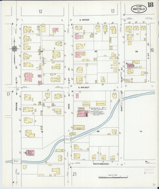 Sanborn Fire Insurance Map from Mayfield, Graves County, Kentucky (1910), Sheet #0018 - Historic Sanborn Fire Insurance Map Print, vintage old map wall art, antique decor, genealogy gift, Kentucky Kentucky map