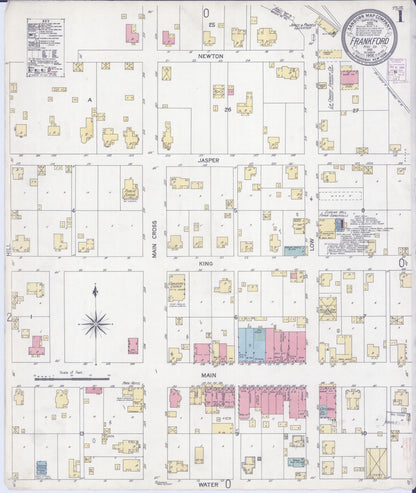 Sanborn Fire Insurance Map from Frankford, Pike County, Missouri (1902), Sheet #0001 - Complete Map Set gallery image, historic Sanborn map, vintage wall art, Missouri Missouri