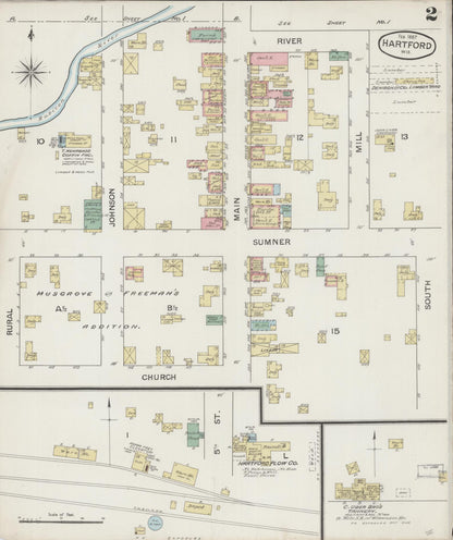 Sanborn Fire Insurance Map from Hartford, Washington County, Wisconsin (1887), Sheet #0002 - Historic Sanborn Fire Insurance Map Print, vintage old map wall art, antique decor, genealogy gift, Wisconsin Wisconsin map