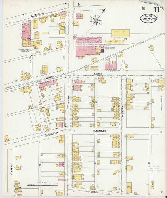 Sanborn Fire Insurance Map from Lewistown, Mifflin County, Pennsylvania (1904), Sheet #0011 - Historic Sanborn Fire Insurance Map Print, vintage old map wall art, antique decor, genealogy gift, Pennsylvania Pennsylvania map