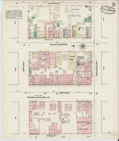 Sanborn Fire Insurance Map from Columbus, Muscogee County, Georgia (1885), Sheet #0005 - Complete Map Set gallery image, historic Sanborn map, vintage wall art, Georgia Georgia