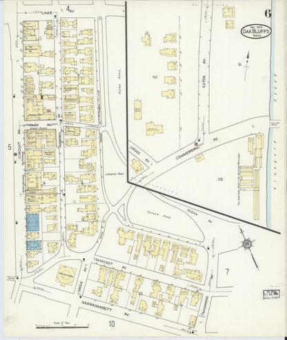 Sanborn Fire Insurance Map from Oak Bluffs, Dukes County, Massachusetts (1914), Sheet #0006 - Complete Map Set gallery image, historic Sanborn map, vintage wall art, Massachusetts Massachusetts