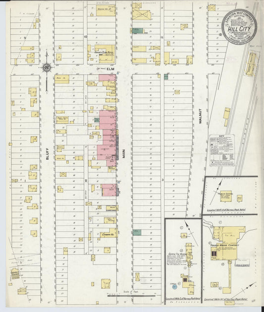Sanborn Fire Insurance Map from Hill City, Pennington County, South Dakota (1909), Sheet #0001 - Historic Sanborn Fire Insurance Map Print, vintage old map wall art, antique decor, genealogy gift, South Dakota South Dakota map