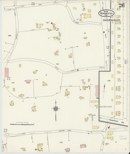 Sanborn Fire Insurance Map from Manchester, Hartford County, Connecticut. (1911), Sheet 26 – Historic Sanborn Fire Insurance Map Print