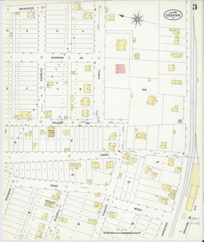 Sanborn Fire Insurance Map from Graham, Tazewell County, Virginia (1908), Sheet #0003 - Complete Map Set gallery image, historic Sanborn map, vintage wall art, Virginia Virginia