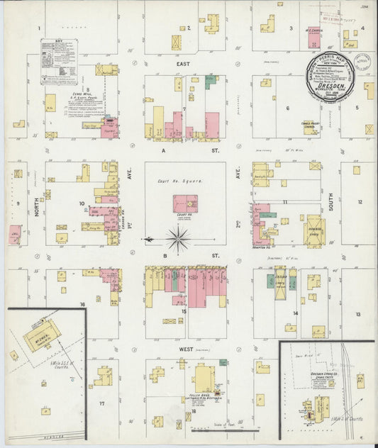 Sanborn Fire Insurance Map from Dresden, Weakley County, Tennessee (1899), Sheet #0001 - Historic Sanborn Fire Insurance Map Print, vintage old map wall art, antique decor, genealogy gift, Tennessee Tennessee map
