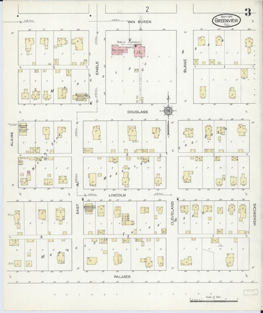 Sanborn Fire Insurance Map from Greenview, Menard County, Illinois (1914), Sheet #0003 - Historic Sanborn Fire Insurance Map Print, vintage old map wall art, antique decor, genealogy gift, Illinois Illinois map