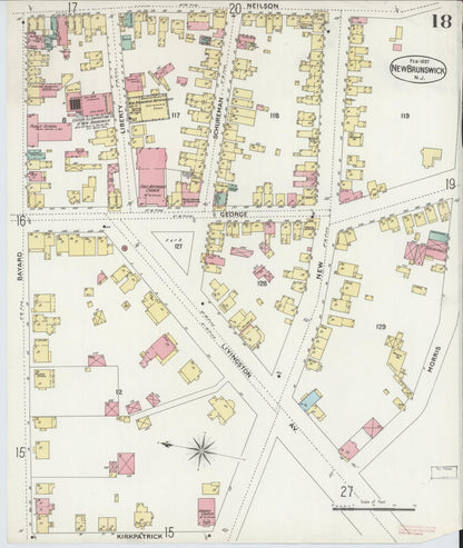 Sanborn Fire Insurance Map from New Brunswick, Middlesex County, New Jersey (1897), Sheet #0018 - Complete Map Set gallery image, historic Sanborn map, vintage wall art, New Jersey New Jersey
