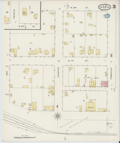 Sanborn Fire Insurance Map from Seneca, Oconee County, South Carolina (1894), Sheet #0003 - Complete Map Set gallery image, historic Sanborn map, vintage wall art, South Carolina South Carolina