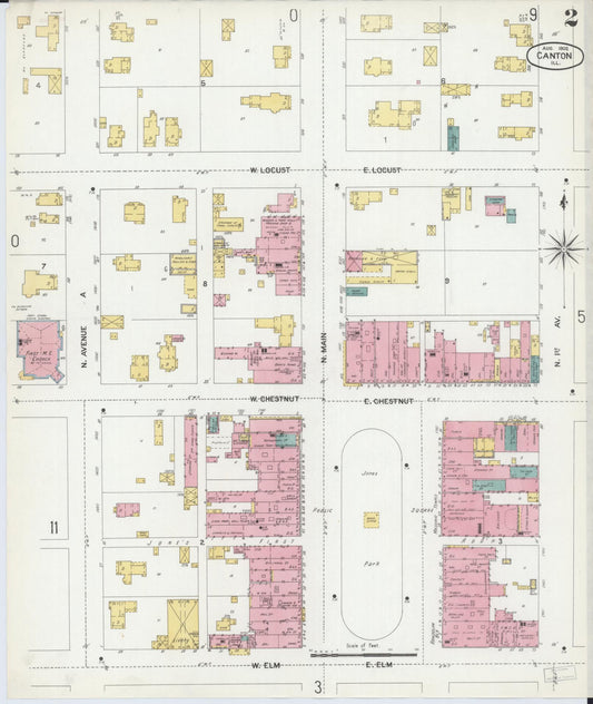Sanborn Fire Insurance Map from Canton, Fulton County, Illinois (1902), Sheet #0002 - Historic Sanborn Fire Insurance Map Print, vintage old map wall art, antique decor, genealogy gift, Illinois Illinois map