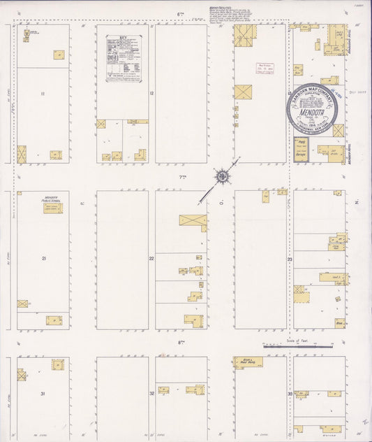 Sanborn Fire Insurance Map from Mendota, Fresno County, California (1914), Sheet #0001 - Historic Sanborn Fire Insurance Map Print, vintage old map wall art, antique decor, genealogy gift, California California map