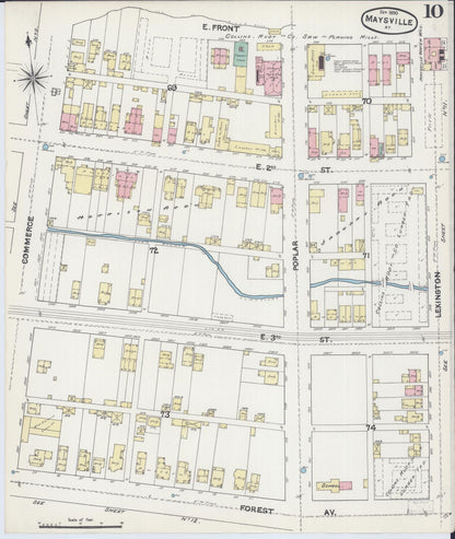 Sanborn Fire Insurance Map from Maysville, Mason County, Kentucky (1890), Sheet #0010 - Complete Map Set gallery image, historic Sanborn map, vintage wall art, Kentucky Kentucky