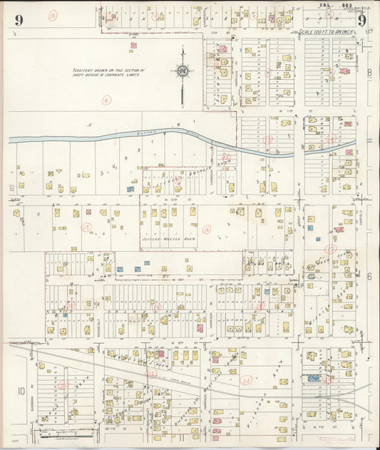 Sanborn Fire Insurance Map from Loveland, Larimer County, Colorado (1946), Sheet #0009 - Historic Sanborn Fire Insurance Map Print, vintage old map wall art, antique decor, genealogy gift, Colorado Colorado map