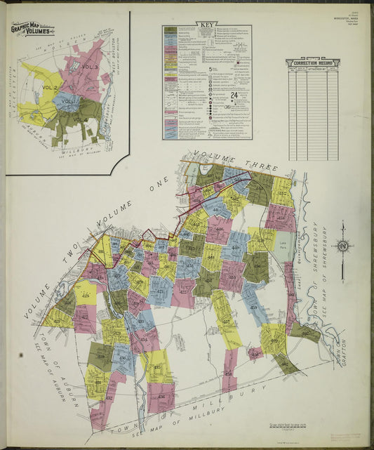 Sanborn Fire Insurance Map from Worcester, Worcester County, Massachusetts. (1937) – Historic Sanborn Fire Insurance Map Print