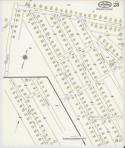 Sanborn Fire Insurance Map from La Grange, Troup County, Georgia (1921), Sheet #0028 - Complete Map Set gallery image, historic Sanborn map, vintage wall art, Georgia Georgia