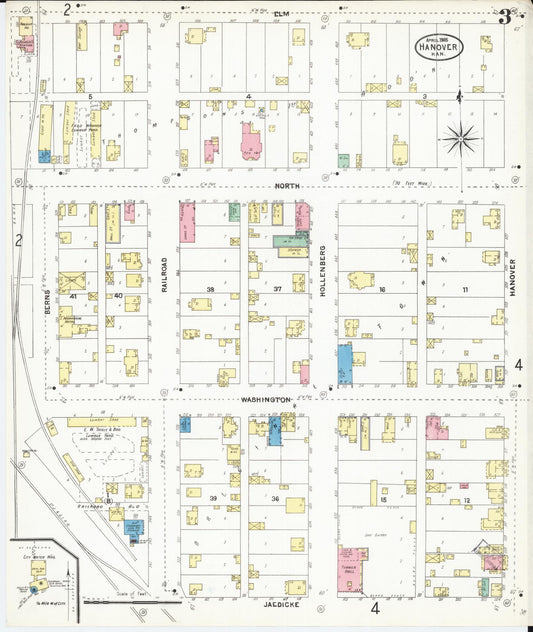Sanborn Fire Insurance Map from Hanover, Washington County, Kansas (1905), Sheet #0003 - Historic Sanborn Fire Insurance Map Print, vintage old map wall art, antique decor, genealogy gift, Kansas Kansas map