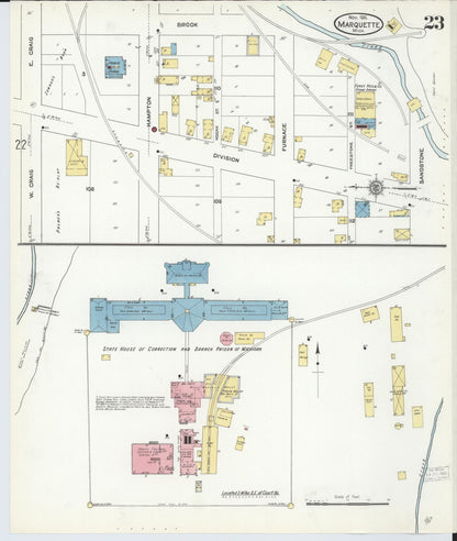 Sanborn Fire Insurance Map from Marquette, Marquette County, Michigan (1911), Sheet #0023 - Complete Map Set gallery image, historic Sanborn map, vintage wall art, Michigan Michigan