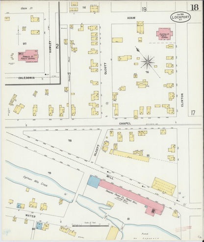 Sanborn Fire Insurance Map from Lockport, Niagara County, New York (1898), Sheet #0018 - Historic Sanborn Fire Insurance Map Print, vintage old map wall art, antique decor, genealogy gift, New York New York map