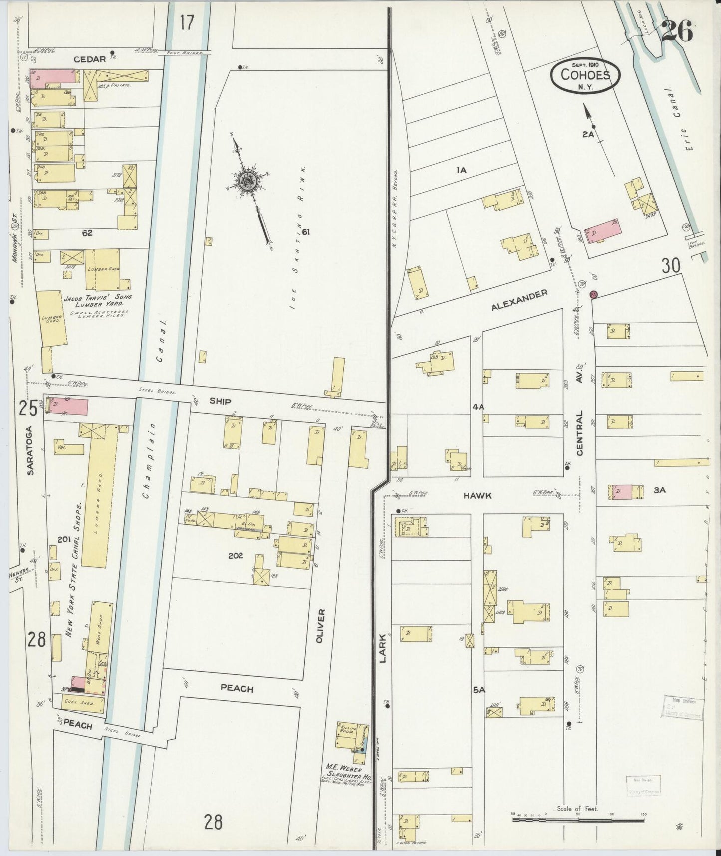 Sanborn Fire Insurance Map from Cohoes, Albany County, New York (1910), Sheet #0026 - Complete Map Set gallery image, historic Sanborn map, vintage wall art, New York New York