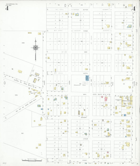 Sanborn Fire Insurance Map from Rocksprings, Edwards County, Texas (1948), Sheet #0004 - Historic Sanborn Fire Insurance Map Print, vintage old map wall art, antique decor, genealogy gift, Texas Texas map