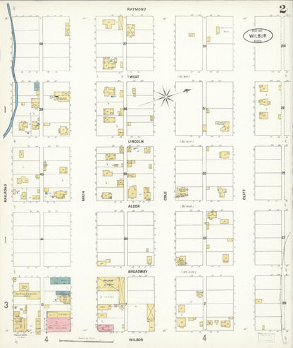 Sanborn Fire Insurance Map from Wilbur, Lincoln County, Washington (1902), Sheet #0002 - Complete Map Set gallery image, historic Sanborn map, vintage wall art, Washington Washington