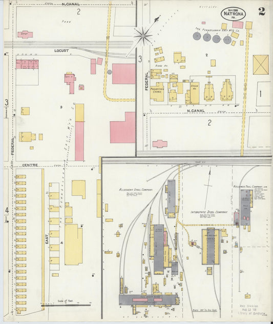 Sanborn Fire Insurance Map from Natrona, Allegheny County, Pennsylvania (1906), Sheet #0002 - Historic Sanborn Fire Insurance Map Print, vintage old map wall art, antique decor, genealogy gift, Pennsylvania Pennsylvania map