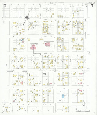 Sanborn Fire Insurance Map from Pecos, Reeves County, Texas (1939), Sheet #0007 - Complete Map Set gallery image, historic Sanborn map, vintage wall art, Texas Texas