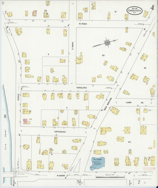 Sanborn Fire Insurance Map from Canastota, Madison County, New York (1911), Sheet #0004 - Historic Sanborn Fire Insurance Map Print, vintage old map wall art, antique decor, genealogy gift, New York New York map