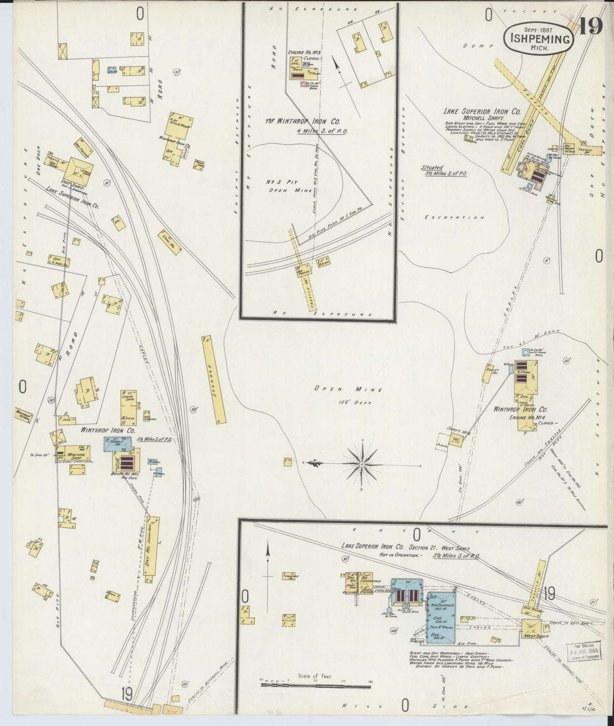Sanborn Fire Insurance Map from Ishpeming, Marquette County, Michigan (1897), Sheet #0019 - Complete Map Set gallery image, historic Sanborn map, vintage wall art, Michigan Michigan