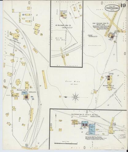 Sanborn Fire Insurance Map from Ishpeming, Marquette County, Michigan (1897), Sheet #0019 - Complete Map Set gallery image, historic Sanborn map, vintage wall art, Michigan Michigan