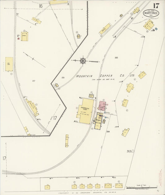 Sanborn Fire Insurance Map from Martinez, Contra Costa County, California (1920), Sheet #0017 - Historic Sanborn Fire Insurance Map Print, vintage old map wall art, antique decor, genealogy gift, California California map