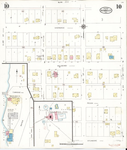 Sanborn Fire Insurance Map from Humboldt, Allen County, Kansas (1936), Sheet #0010 - Historic Sanborn Fire Insurance Map Print, vintage old map wall art, antique decor, genealogy gift, Kansas Kansas map