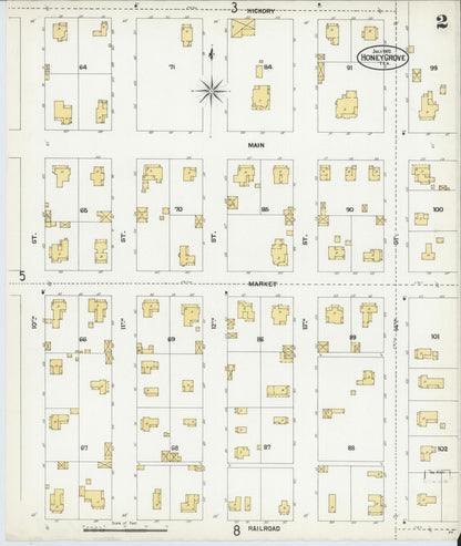 Sanborn Fire Insurance Map from Honey Grove, Fannin County, Texas (1902), Sheet #0002 - Complete Map Set gallery image, historic Sanborn map, vintage wall art, Texas Texas