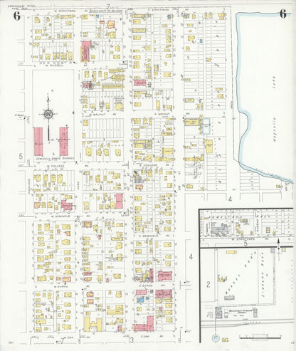 Sanborn Fire Insurance Map from Seminole, Seminole County, Oklahoma (1933), Sheet #0006 - Complete Map Set gallery image, historic Sanborn map, vintage wall art, Oklahoma Oklahoma