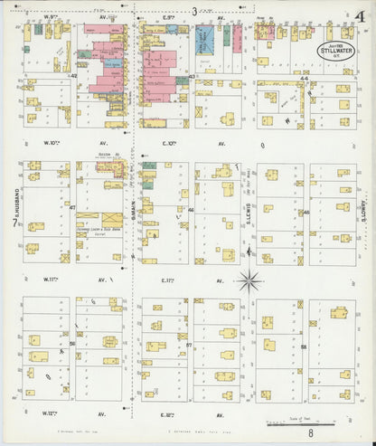 Sanborn Fire Insurance Map from Stillwater, Payne County, Oklahoma (1901), Sheet #0004 - Complete Map Set gallery image, historic Sanborn map, vintage wall art, Oklahoma Oklahoma