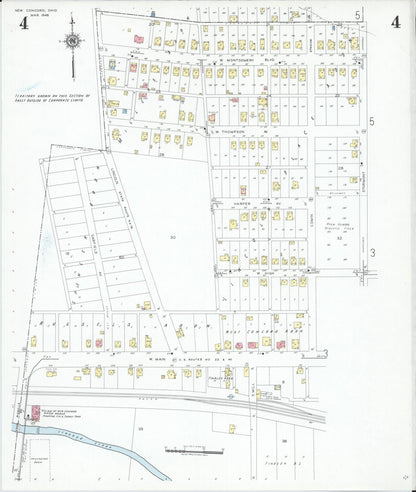 Sanborn Fire Insurance Map from New Concord, Muskingum County, Ohio (1946), Sheet #0004 - Historic Sanborn Fire Insurance Map Print, vintage old map wall art, antique decor, genealogy gift, Ohio Ohio map