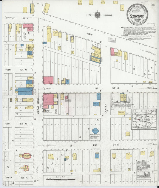 Sanborn Fire Insurance Map from Cedaredge, Delta County, Colorado (1919), Sheet #0001 - Historic Sanborn Fire Insurance Map Print, vintage old map wall art, antique decor, genealogy gift, Colorado Colorado map