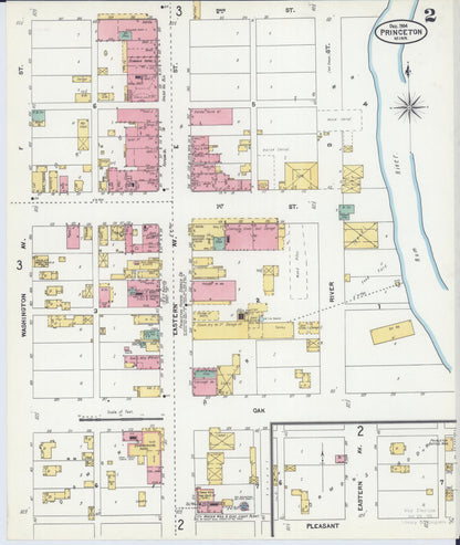 Sanborn Fire Insurance Map from Princeton, Mille Lacs County, Minnesota (1904), Sheet #0002 - Historic Sanborn Fire Insurance Map Print, vintage old map wall art, antique decor, genealogy gift, Minnesota Minnesota map