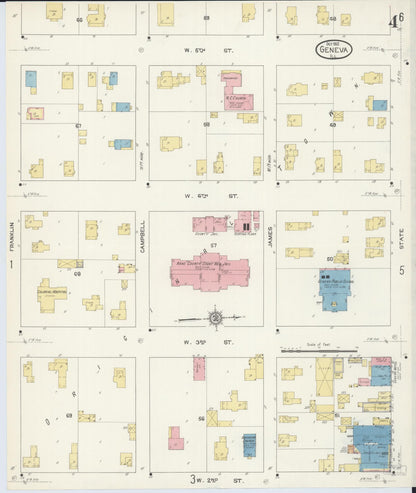 Sanborn Fire Insurance Map from Geneva, Kane County, Illinois (1912), Sheet #0004 - Complete Map Set gallery image, historic Sanborn map, vintage wall art, Illinois Illinois