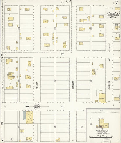 Sanborn Fire Insurance Map from Sedro Woolley, Skagit County, Washington (1907), Sheet #0007 - Complete Map Set gallery image, historic Sanborn map, vintage wall art, Washington Washington