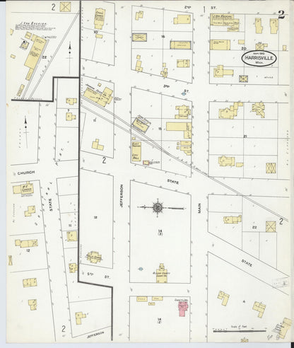 Sanborn Fire Insurance Map from Harrisville, Alcona County, Michigan (1910), Sheet #0002 - Historic Sanborn Fire Insurance Map Print, vintage old map wall art, antique decor, genealogy gift, Michigan Michigan map