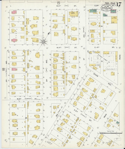 Sanborn Fire Insurance Map from Sterling, Whiteside County, Illinois (1903), Sheet #0017 - Complete Map Set gallery image, historic Sanborn map, vintage wall art, Illinois Illinois
